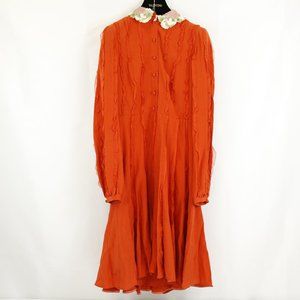 New with Tags Valentino S.p.A. Collection Orange Floral Polyester / Silk Dress